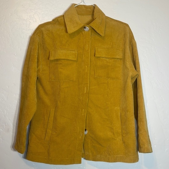 Amazon Jackets & Blazers - Oversized Corduroy Jacket - Yellow - Mustard - pockets Size Small